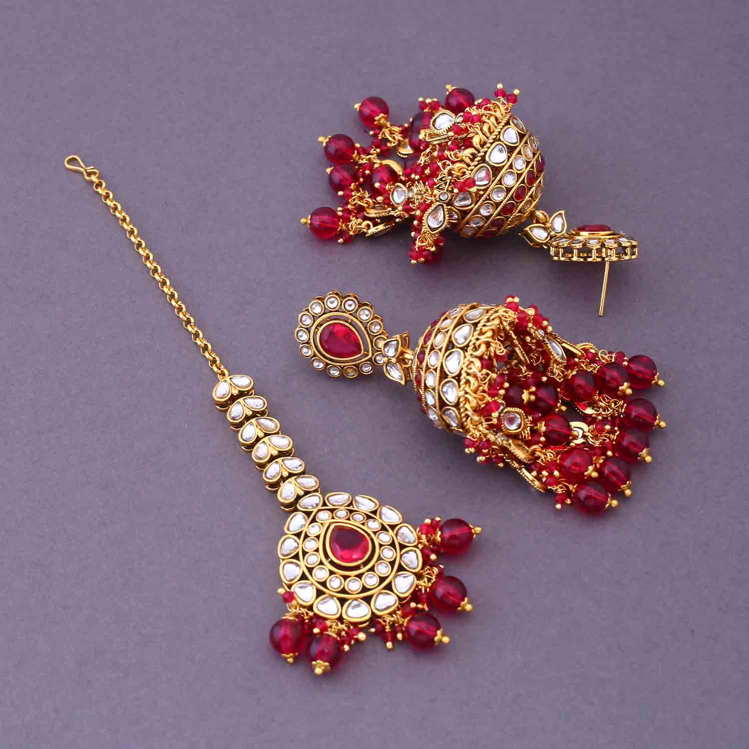 Rani Jambhul Maang Tikka Set - Image 4