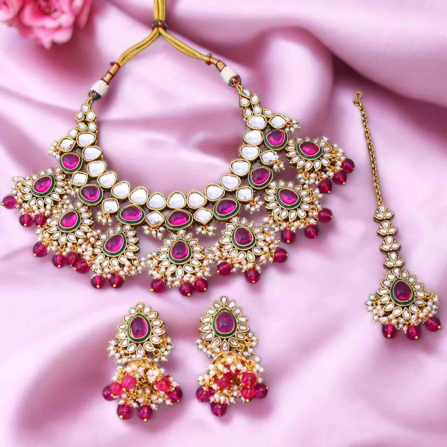 Rani Maanvita Kundan Jewellery Set - Image 2