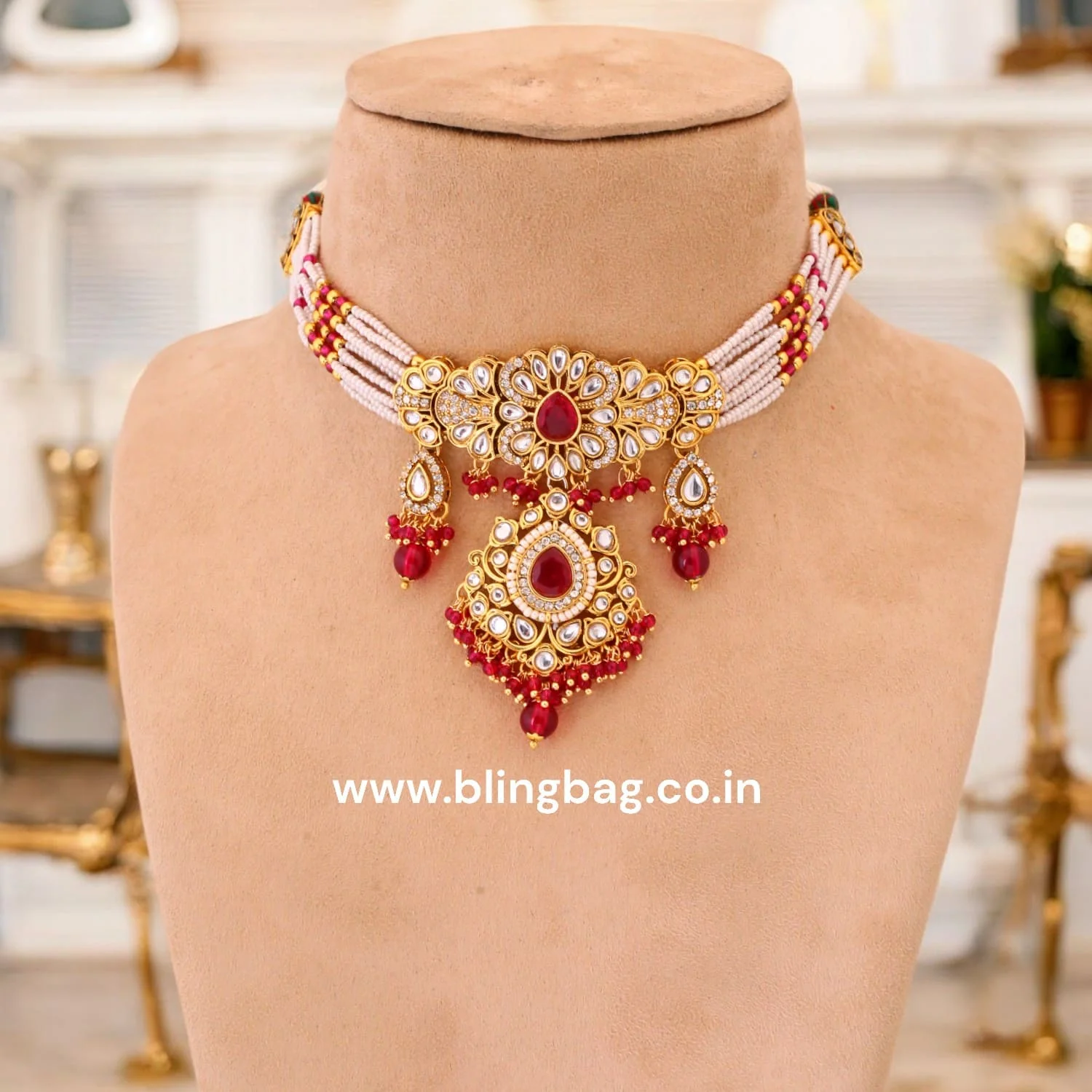 Rani Nemisha Kundan Jewellery Set - Image 3