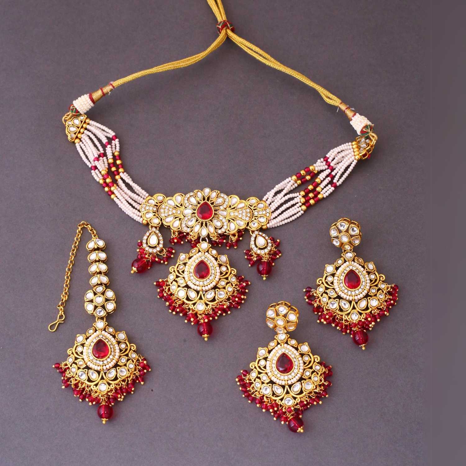 Rani Nemisha Kundan Jewellery Set - Image 4