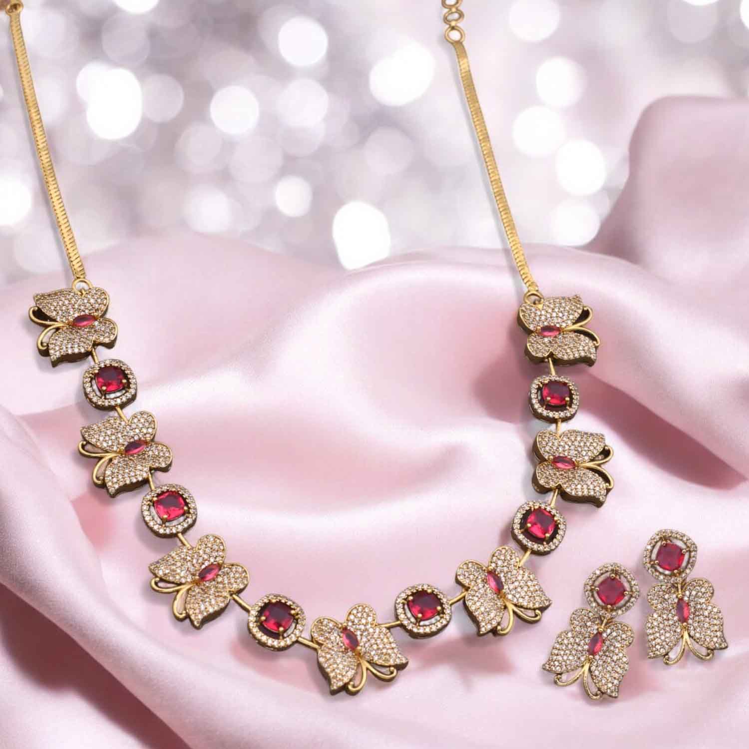 Rani Orchid Victorian Jewellery Set - New Arrival - Image 2