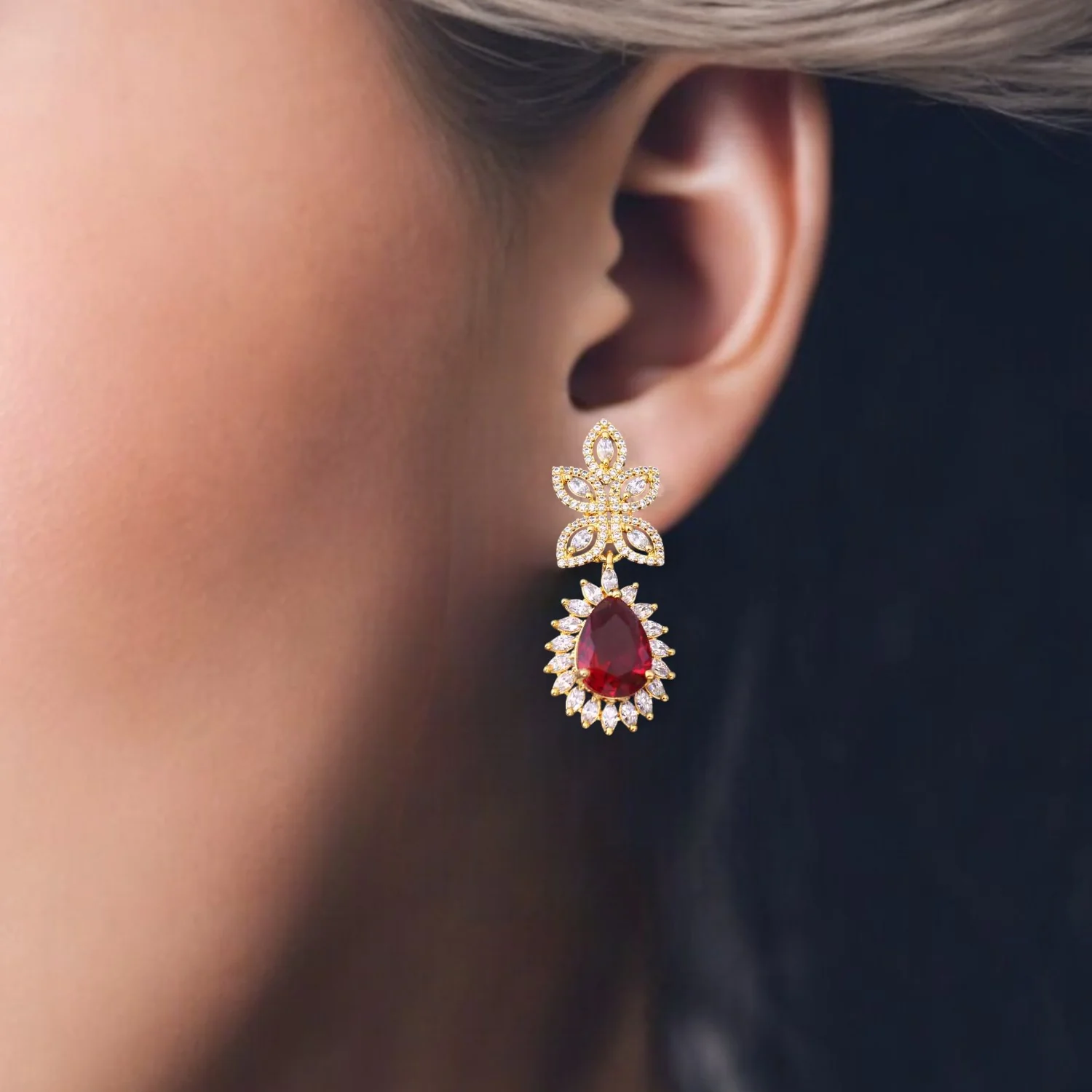 Rani Phyllis Zirconia Studs - Image 2