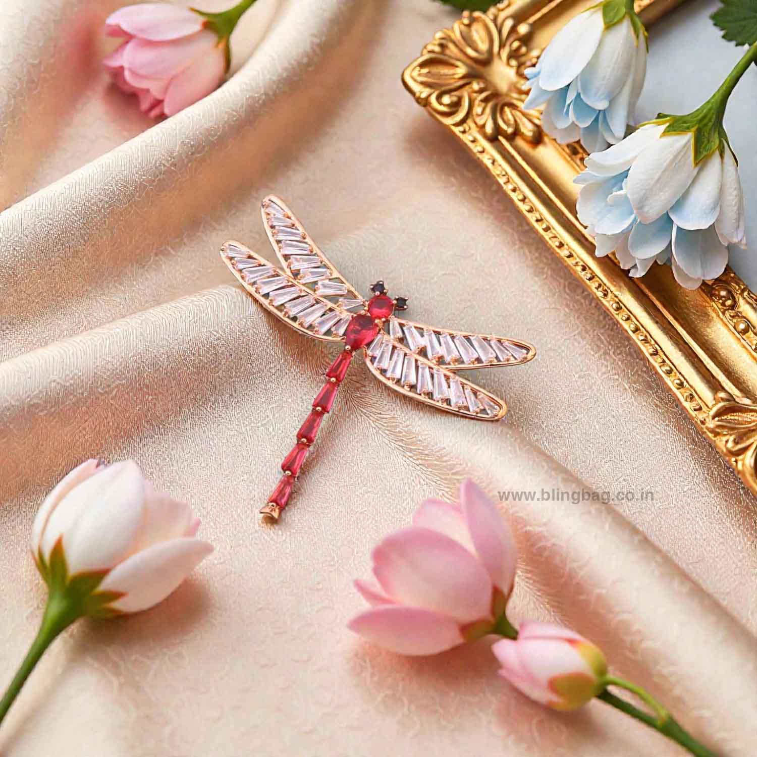 Rani Scarlet Wing Brooch - Image 2