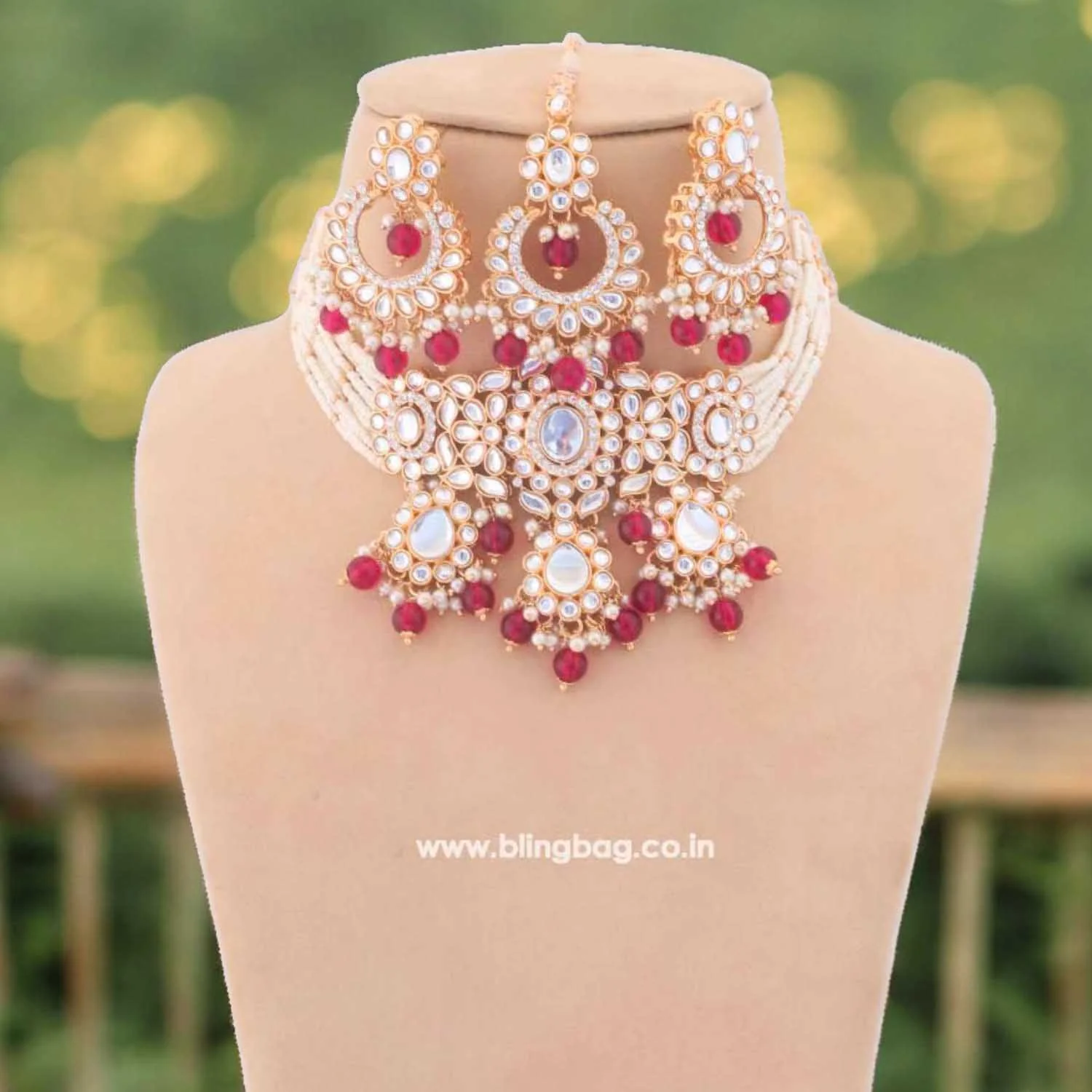 Rani Sumani Kundan Jewellery Set - EOSS - Image 3