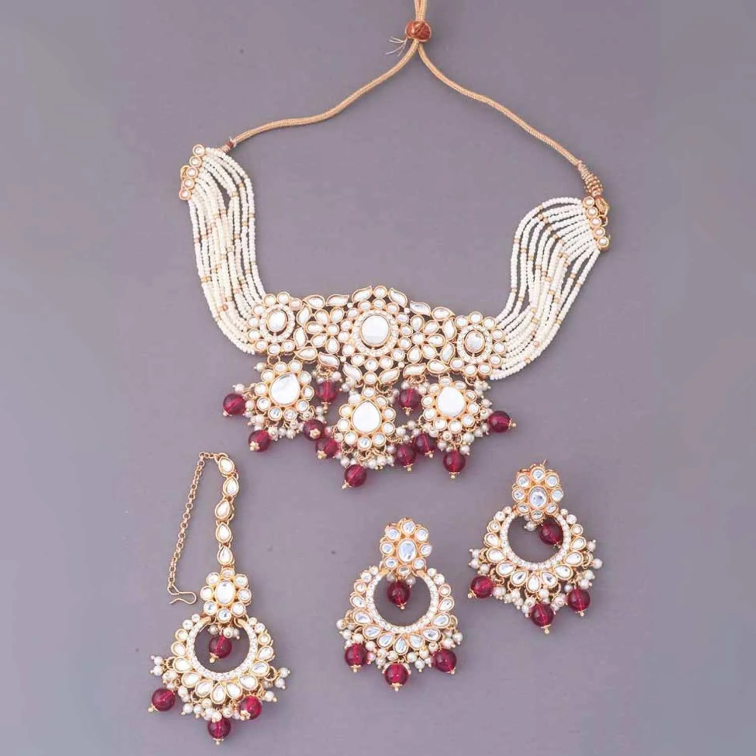 Rani Sumani Kundan Jewellery Set - EOSS - Image 4