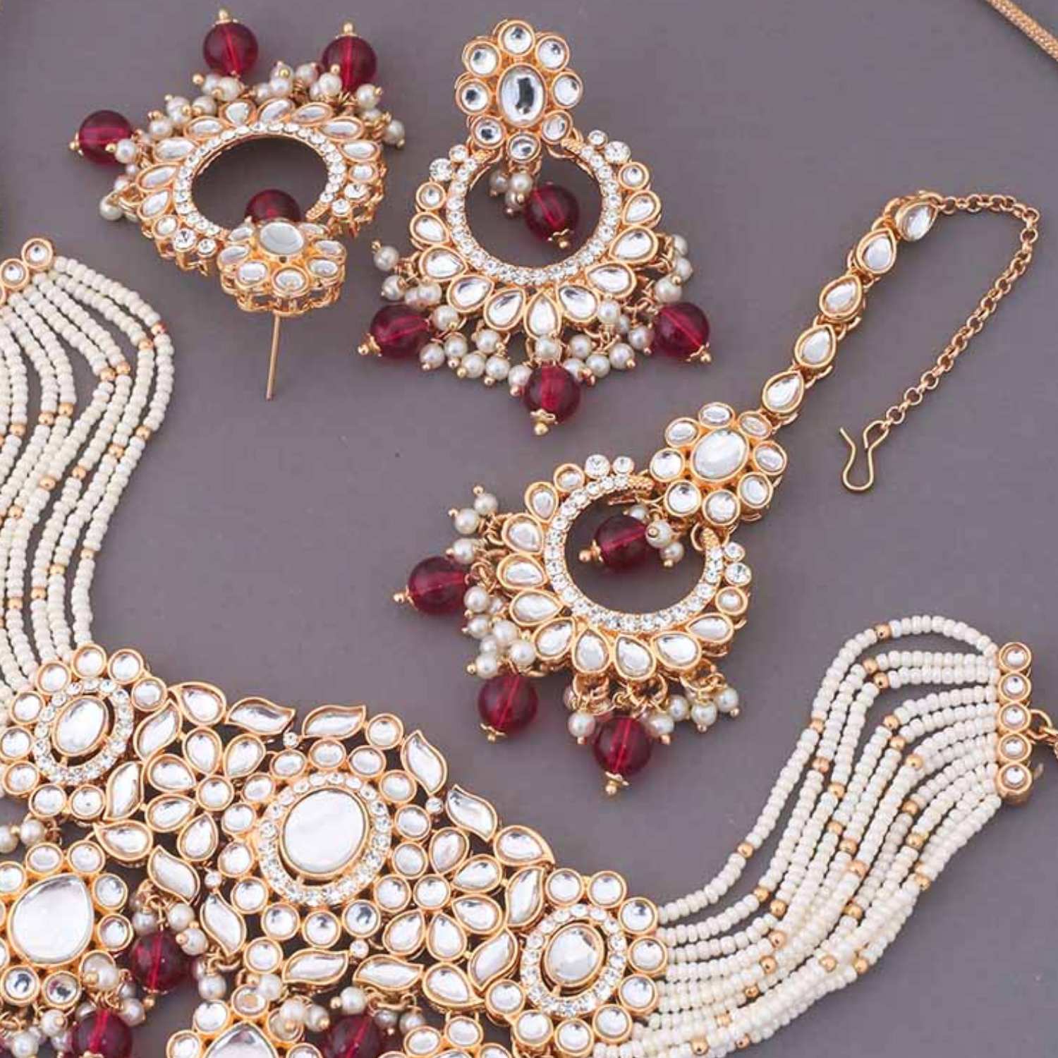 Rani Sumani Kundan Jewellery Set - EOSS - Image 5