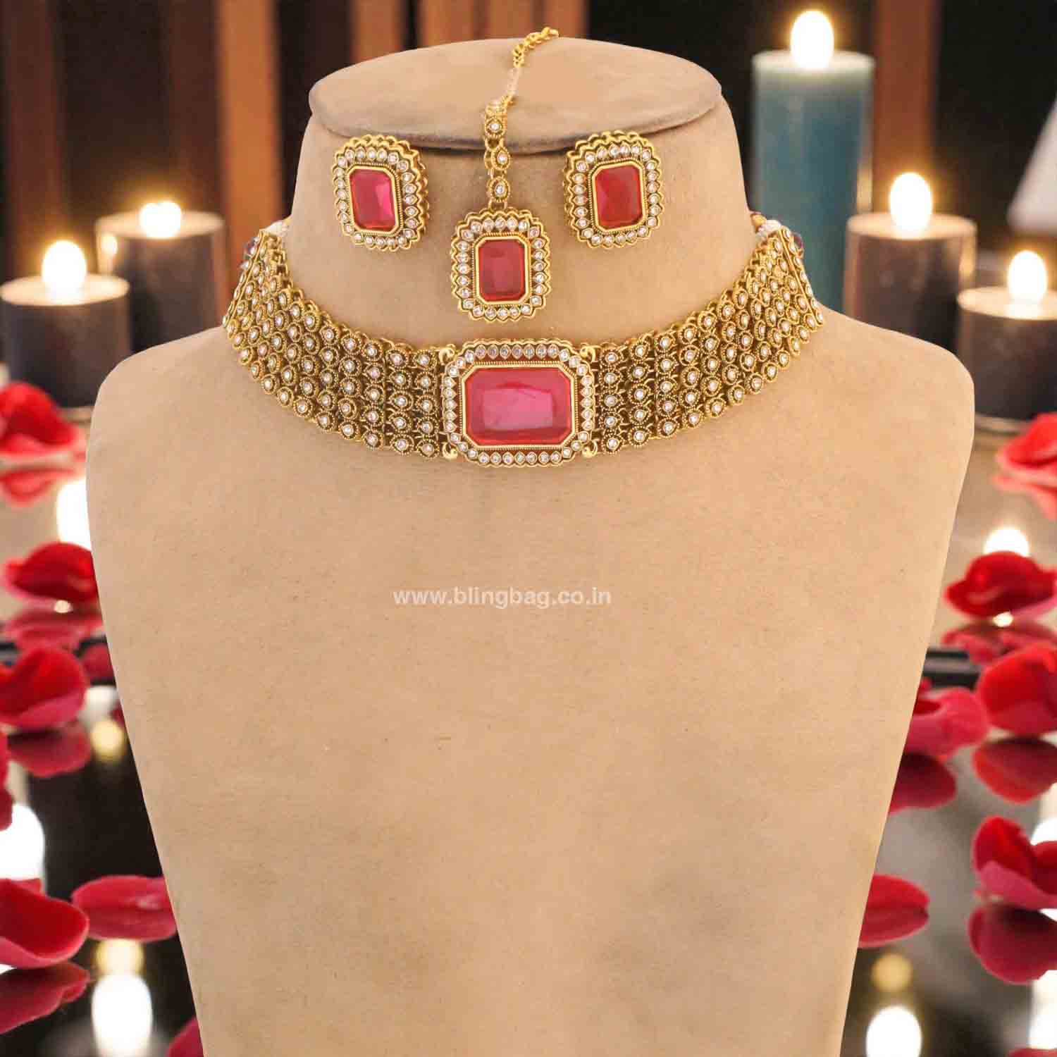 Rani Tanirshi Kundan Jewellery Set - Image 3