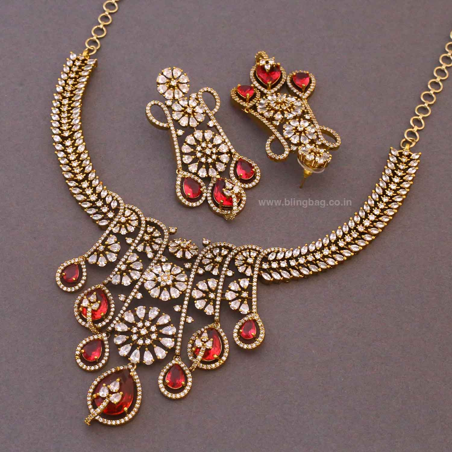 Rani Tasneem Hasli Victorian Jewellery Set- New Arrivals - Image 5