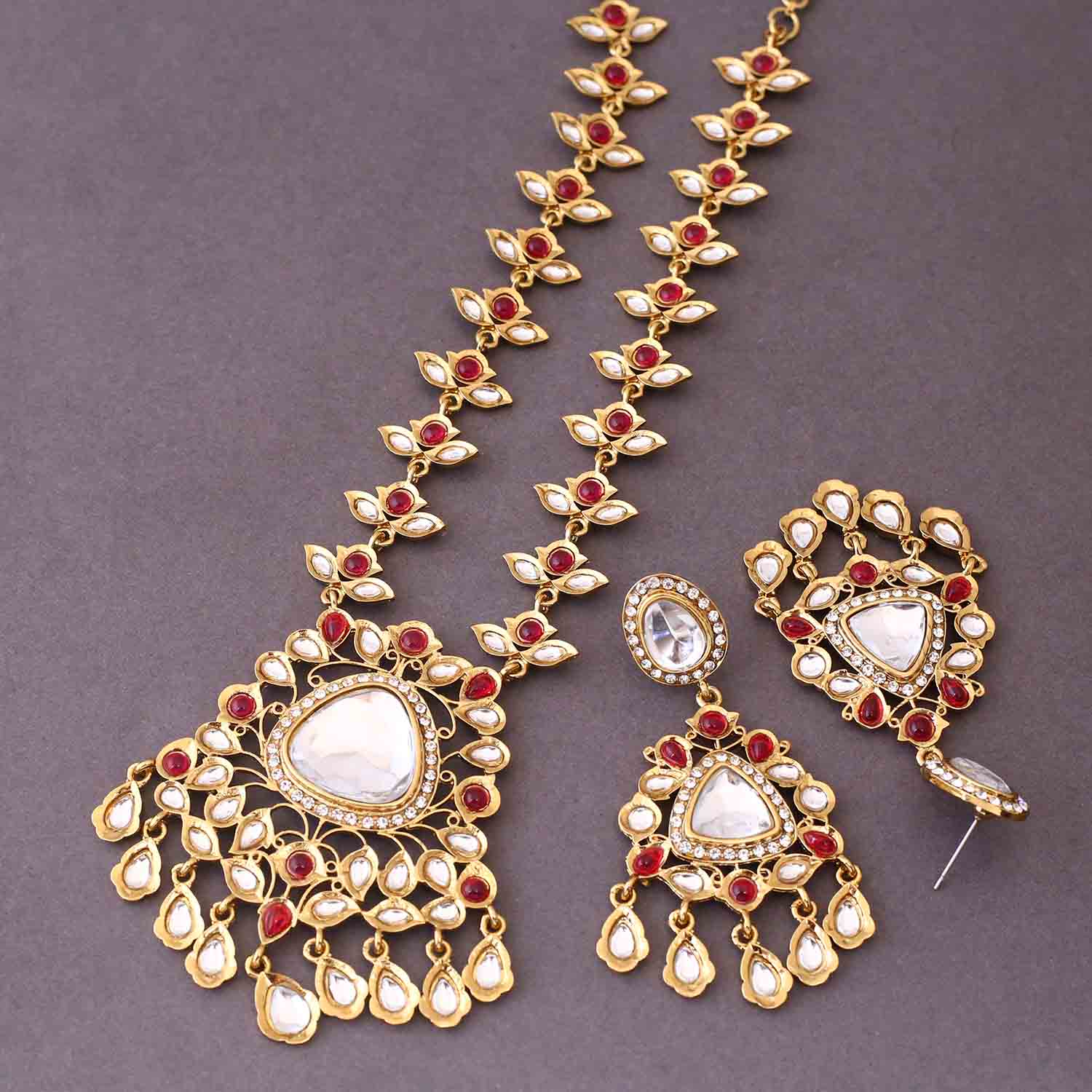 Rani Tiara Kundan Jewellery Set - Image 4