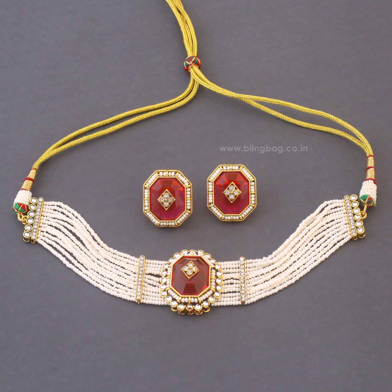 Rani Tithi Kundan Jewellery Set - Image 3