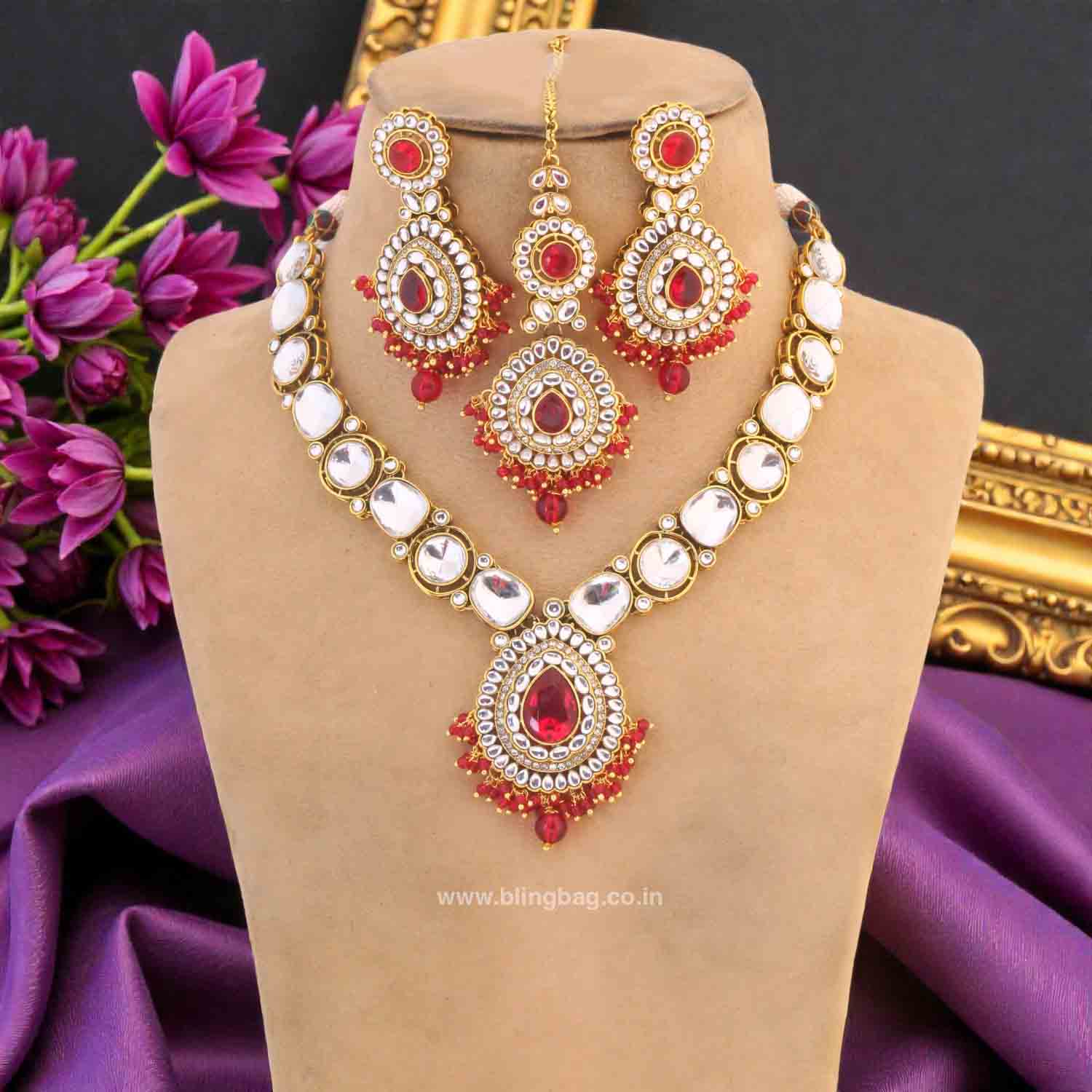 Rani Umisha Kundan Jewellery Set - Image 3