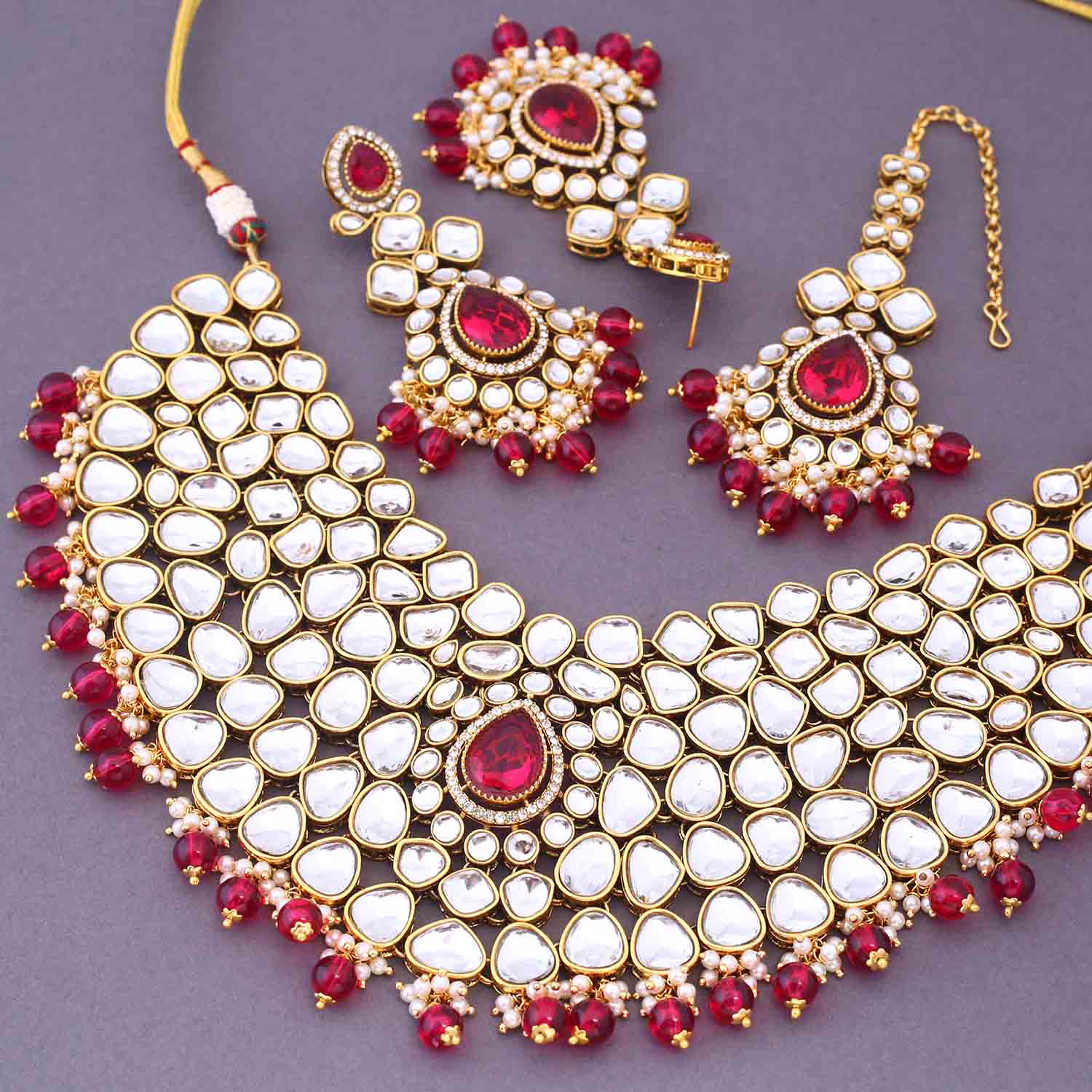Rani Vandanti Kundan Jewellery Set - Image 5