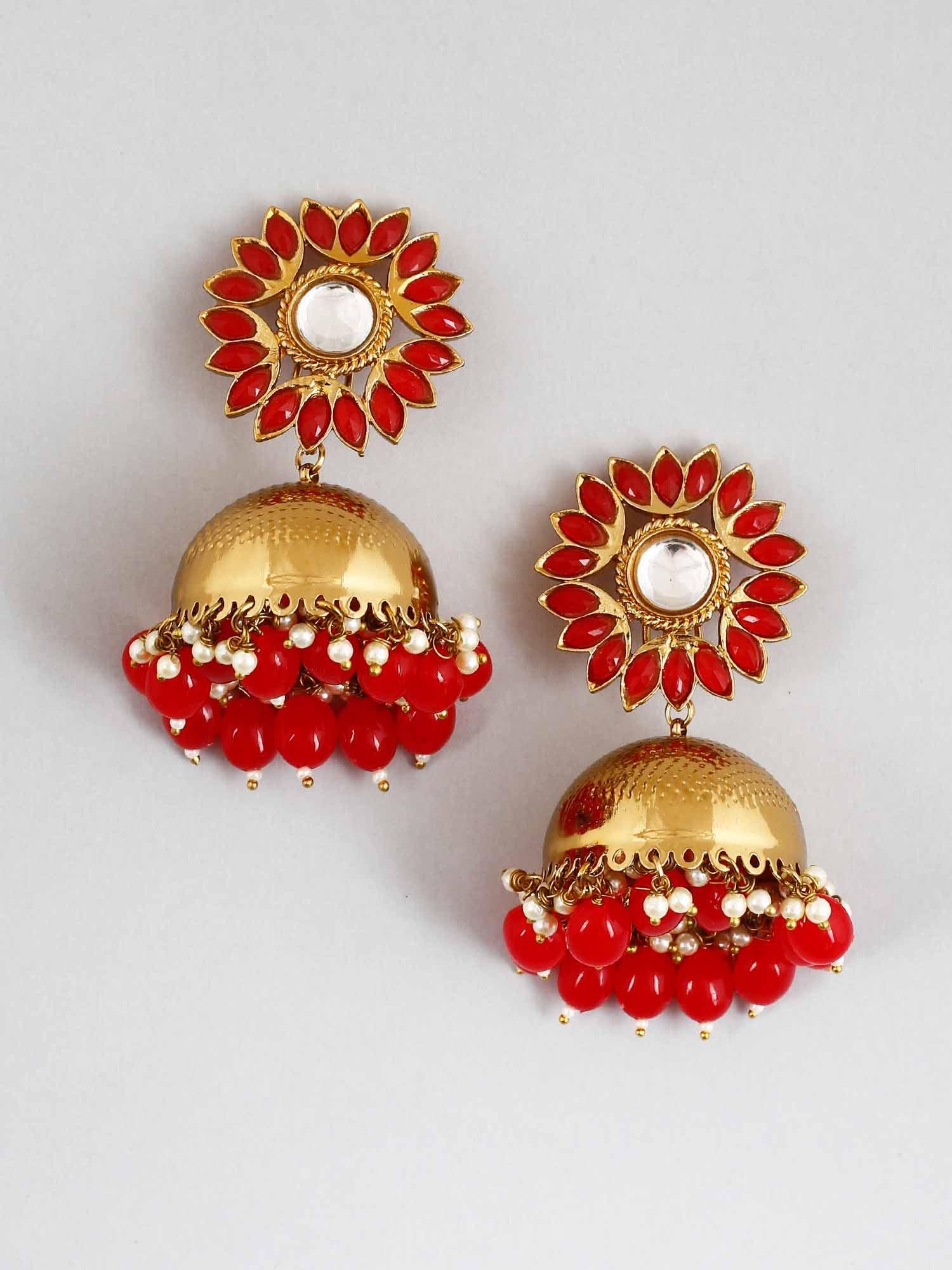 Red Charita Jhumkis - Image 2