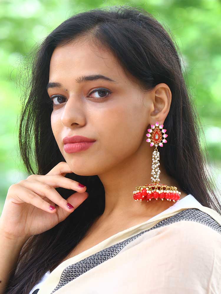 Red Jacki Jhumkis - Image 2