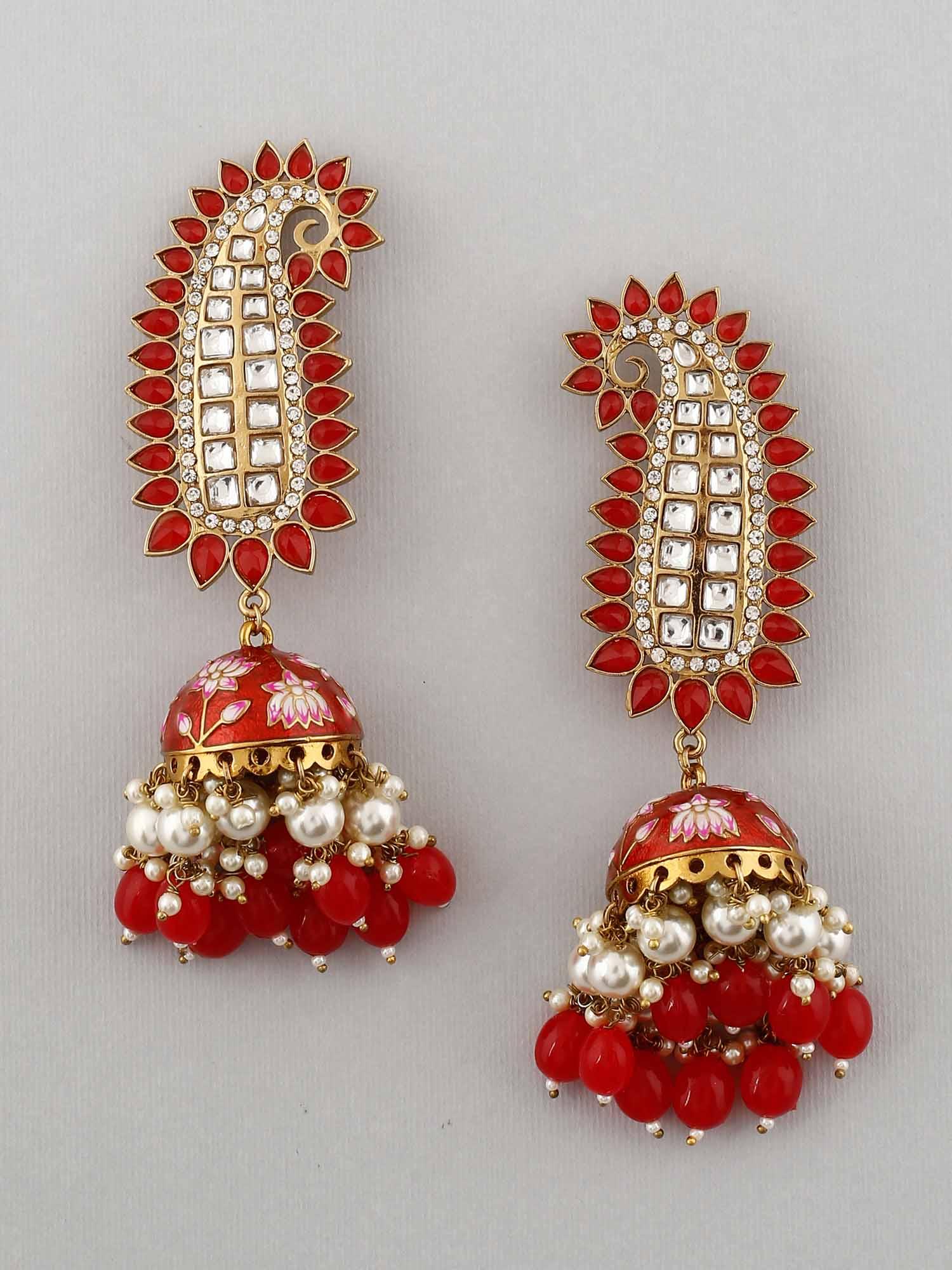 Red Kaashi Jhumkis - Image 3