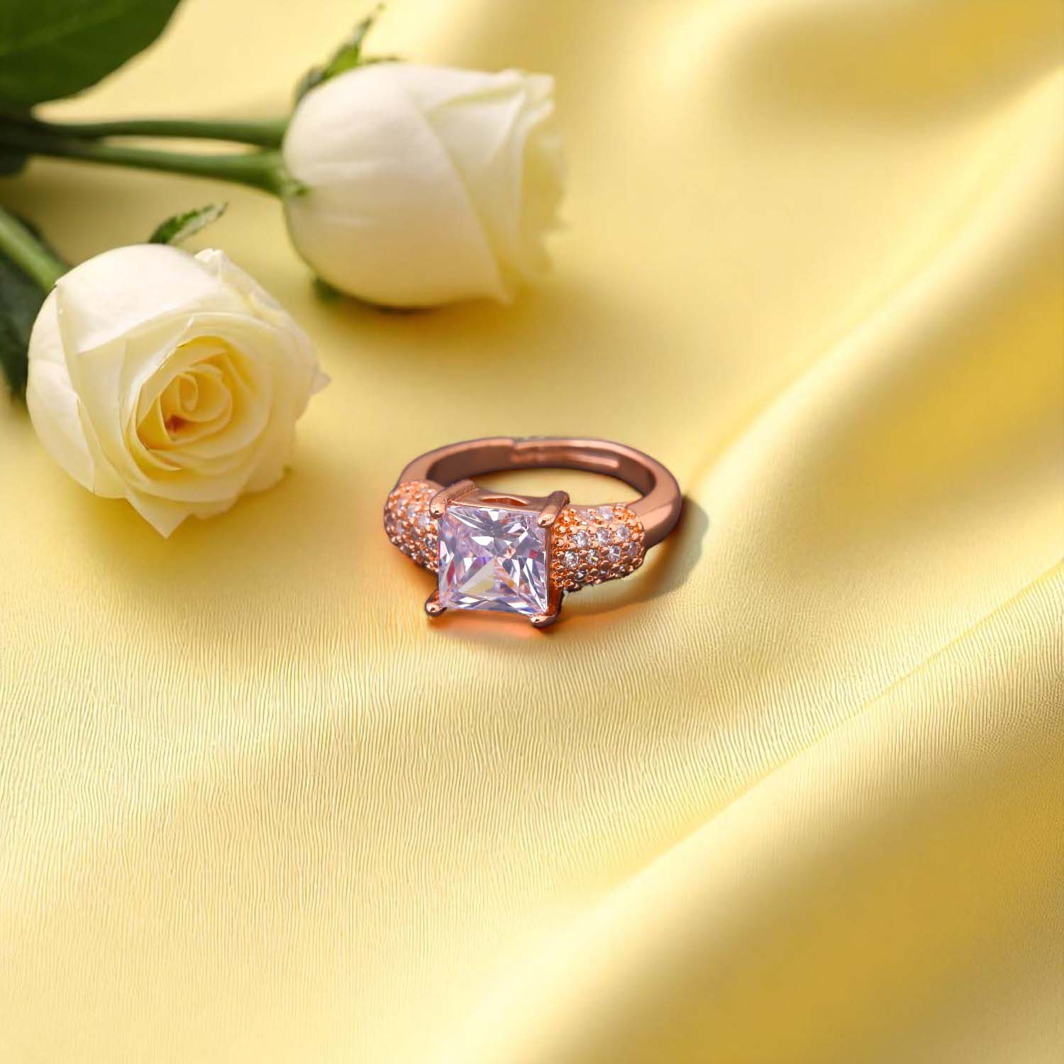 Rose Gold Abeeha Zirconia Ring