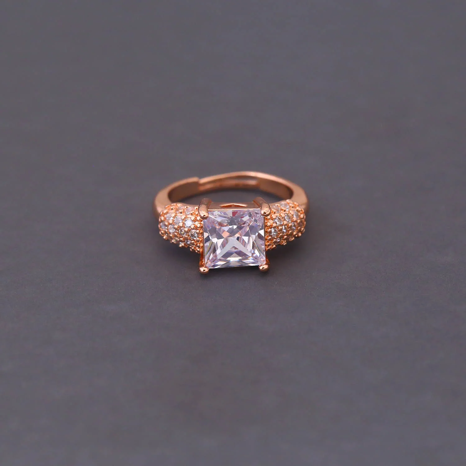 Rose Gold Abeeha Zirconia Ring - Image 2