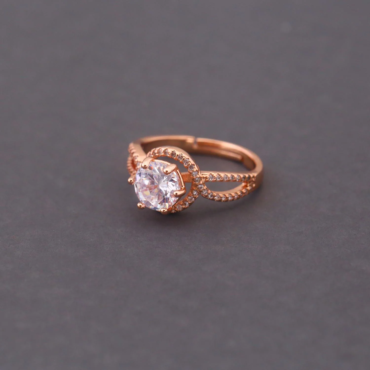 Rose Gold Ameera Zirconia Ring - Image 3
