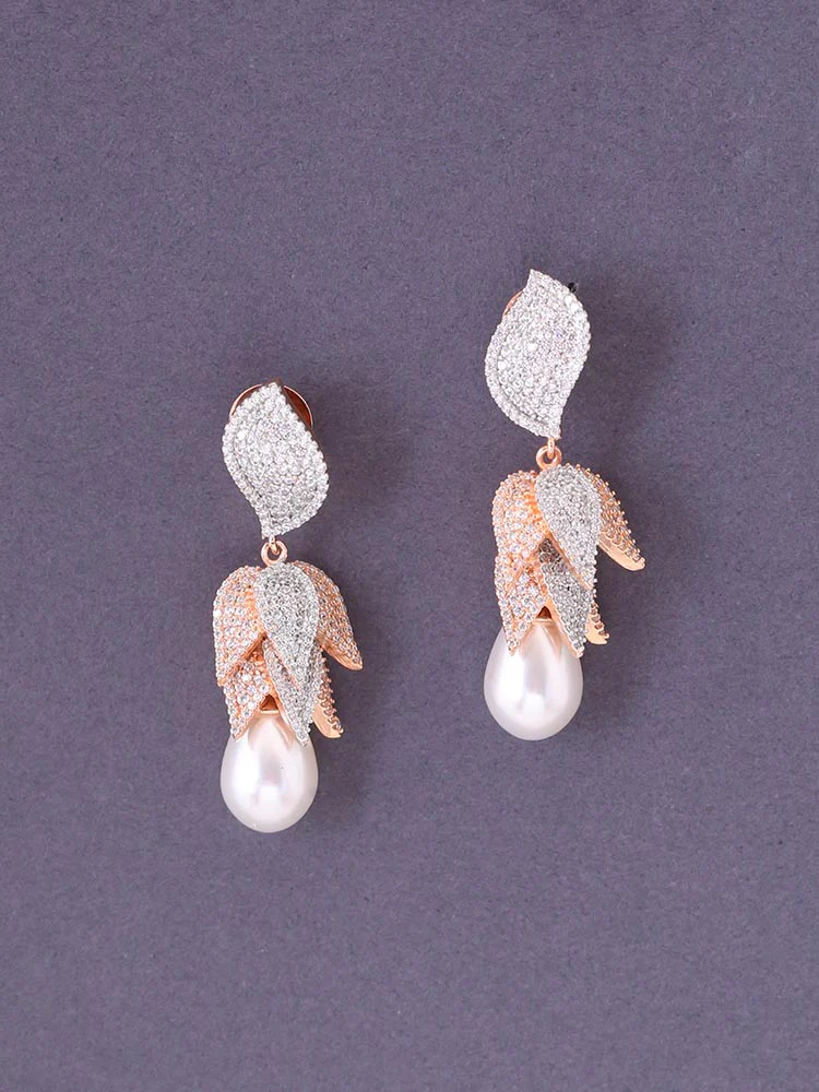 Rose Gold Amiri Zirconia Danglers - Image 2