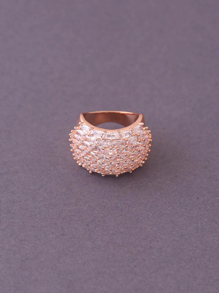 Rose Gold Bailey Zirconia Ring - EOSS - Image 2