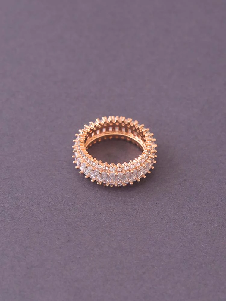 Rose Gold Bhakti Zirconia Ring - EOSS - Image 3