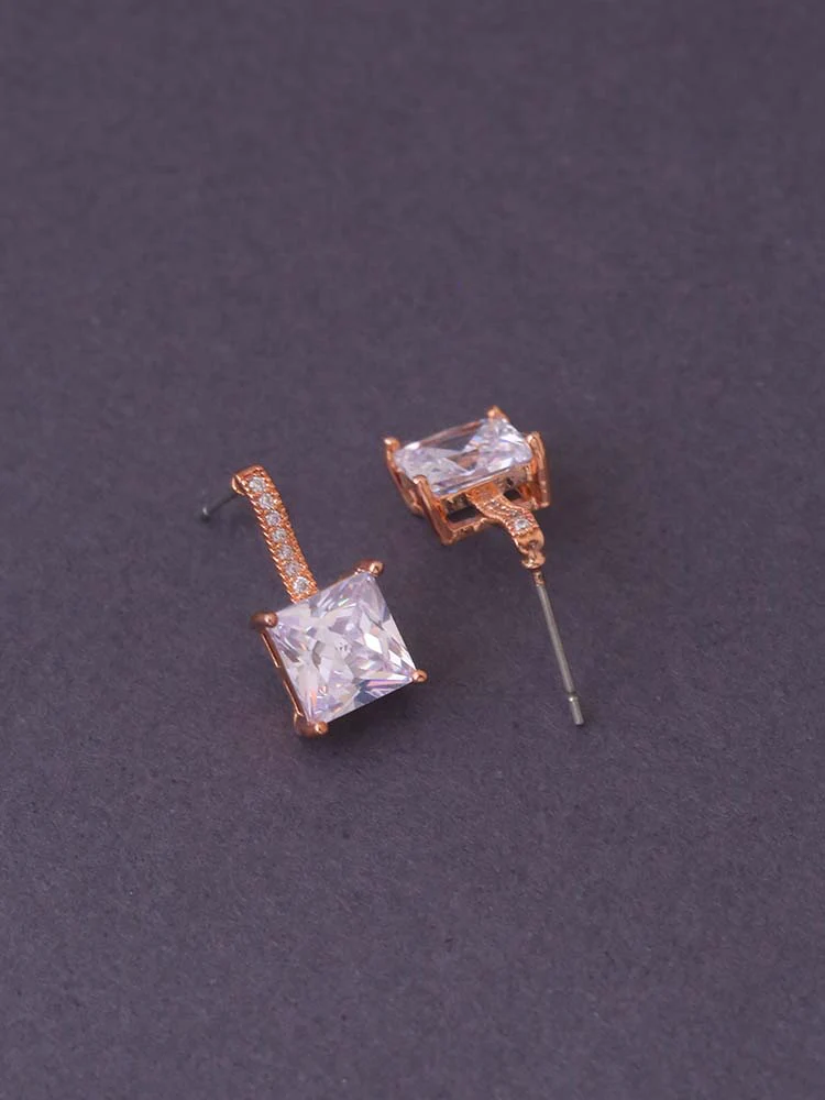 Rose Gold Brianna Zirconia Hoops - Image 4