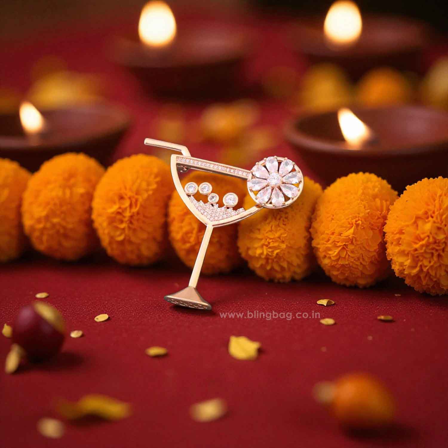 Rose Gold Cocktail Brooch - Image 2