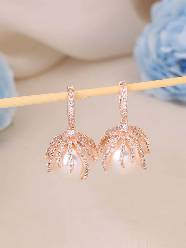 Rose Gold Dior Zirconia Danglers