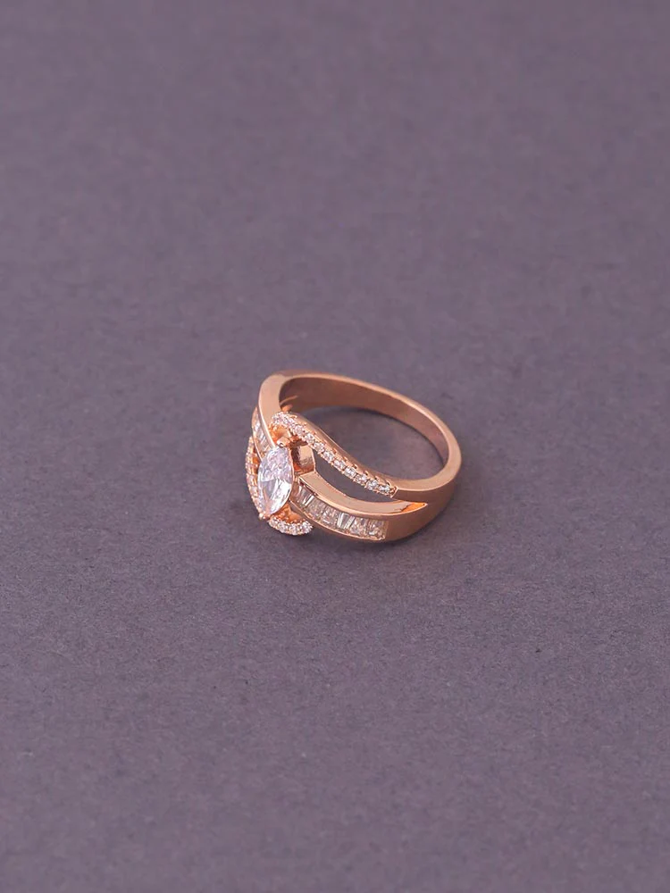 Rose Gold Dipesh Zirconia Ring - Image 3