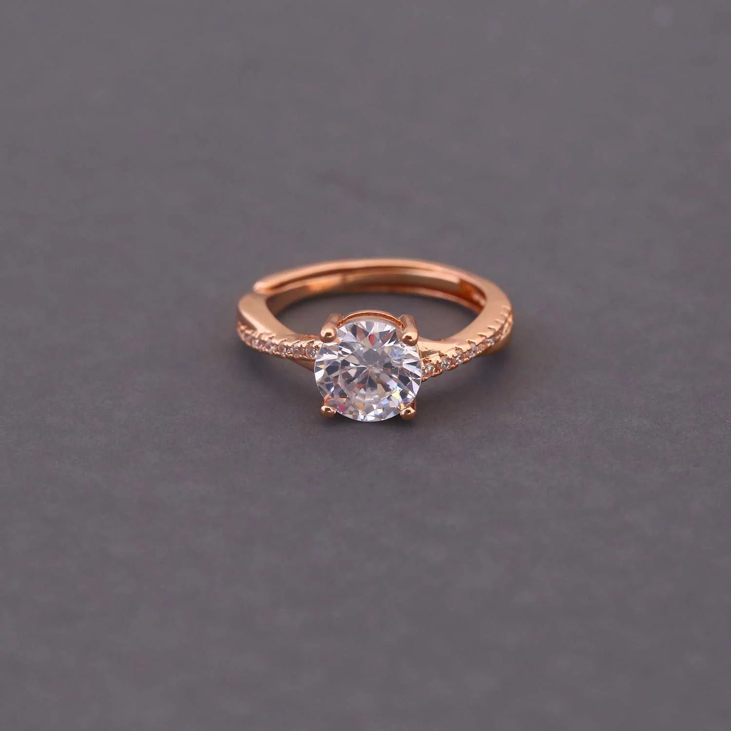 Rose Gold Eadie Zirconia Ring - Image 3