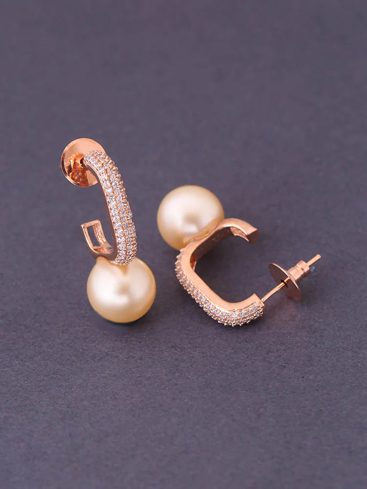 Rose Gold Edwige Zirconia Hoops - Image 3