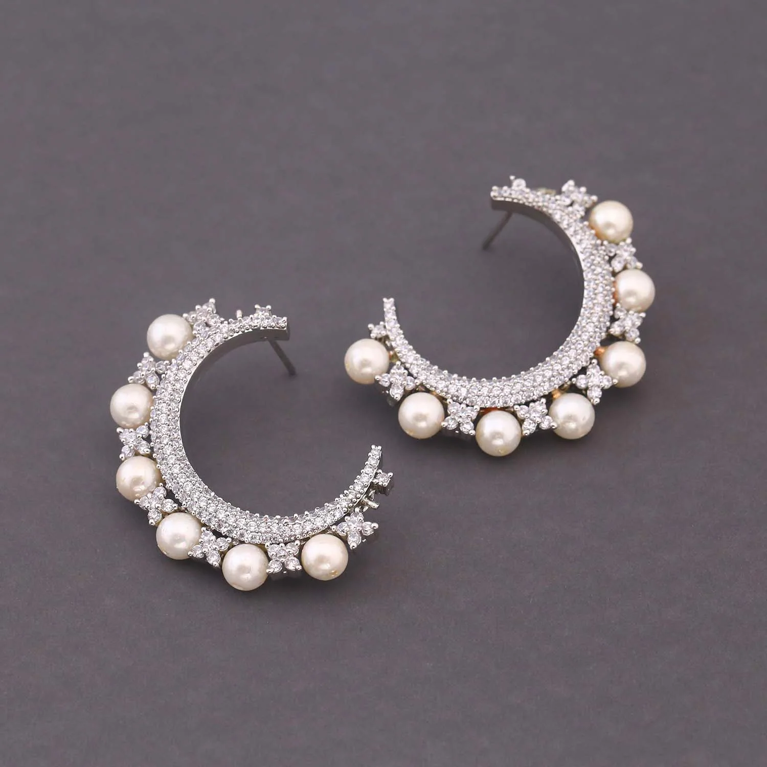 Silver Eirini Zirconia Hoops - Image 2