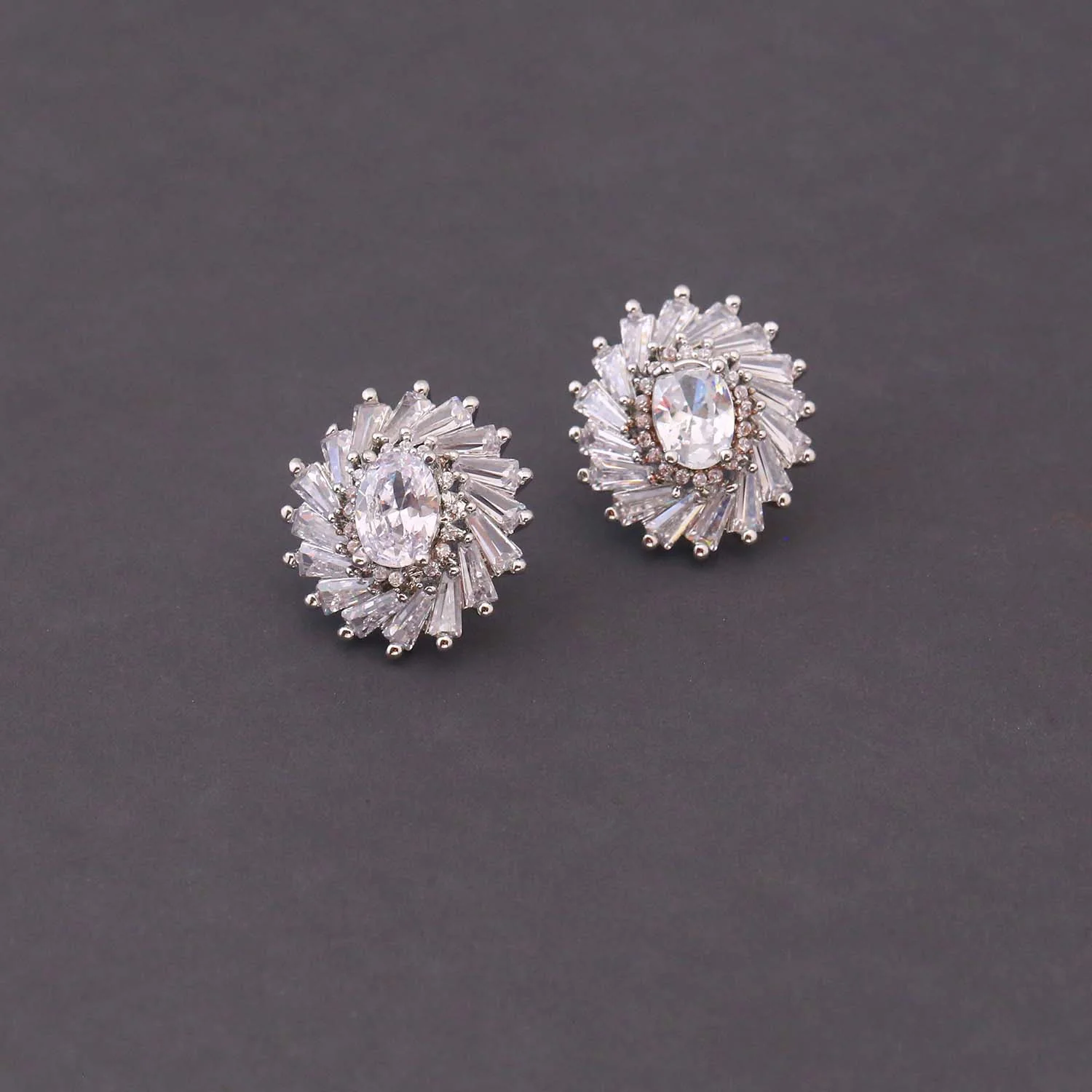 Silver Eularia Zirconia Studs - Image 3