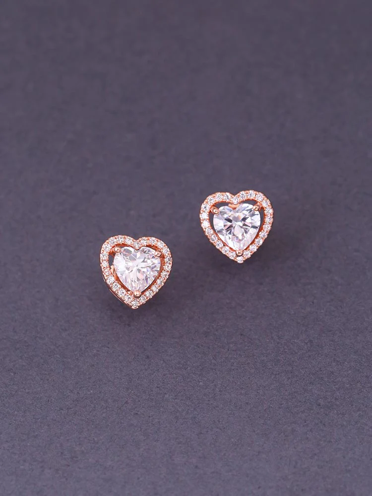 Rose Gold Floriane Zirconia Studs - Image 2