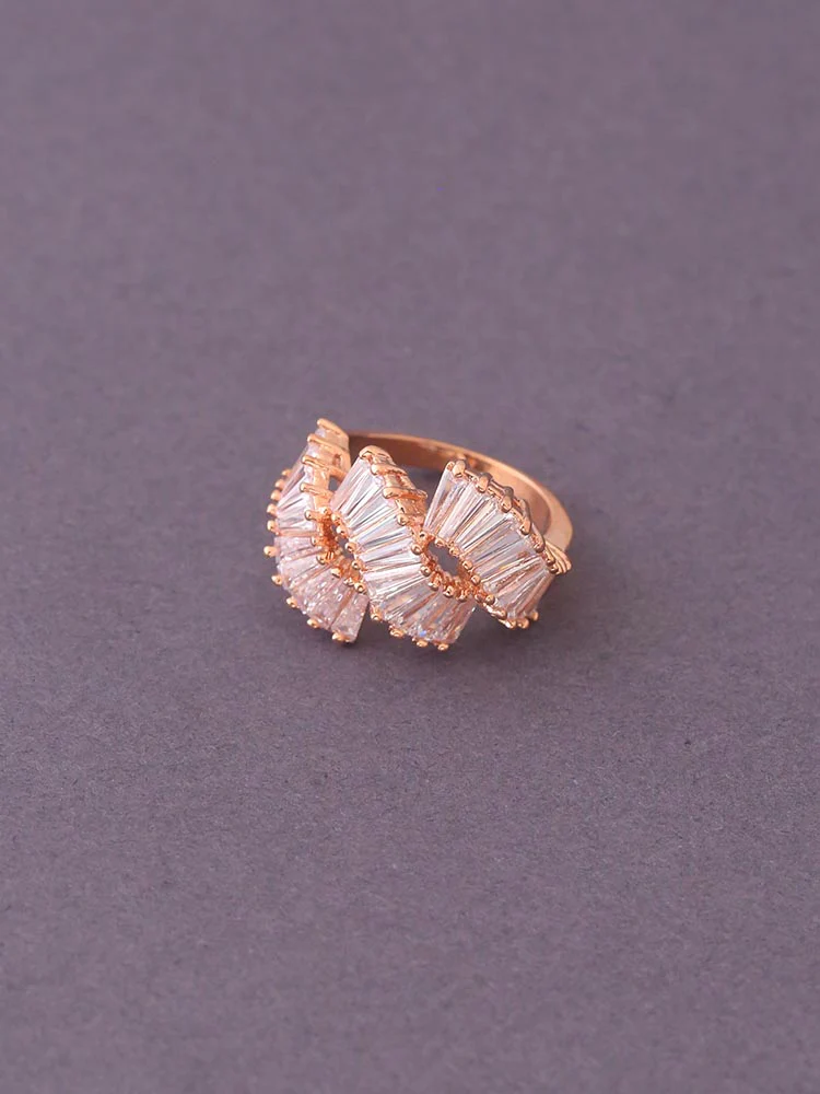 Rose Gold Geeth Zirconia Ring - EOSS - Image 3
