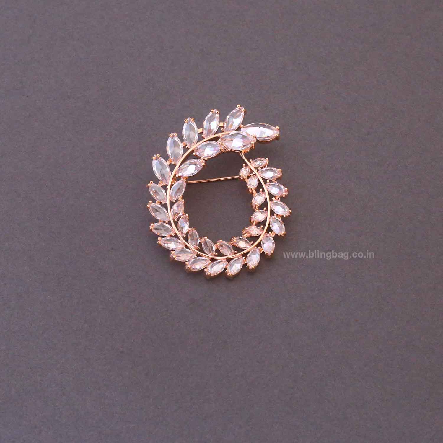 Rose Gold Gleam leaf Brooch - Image 3