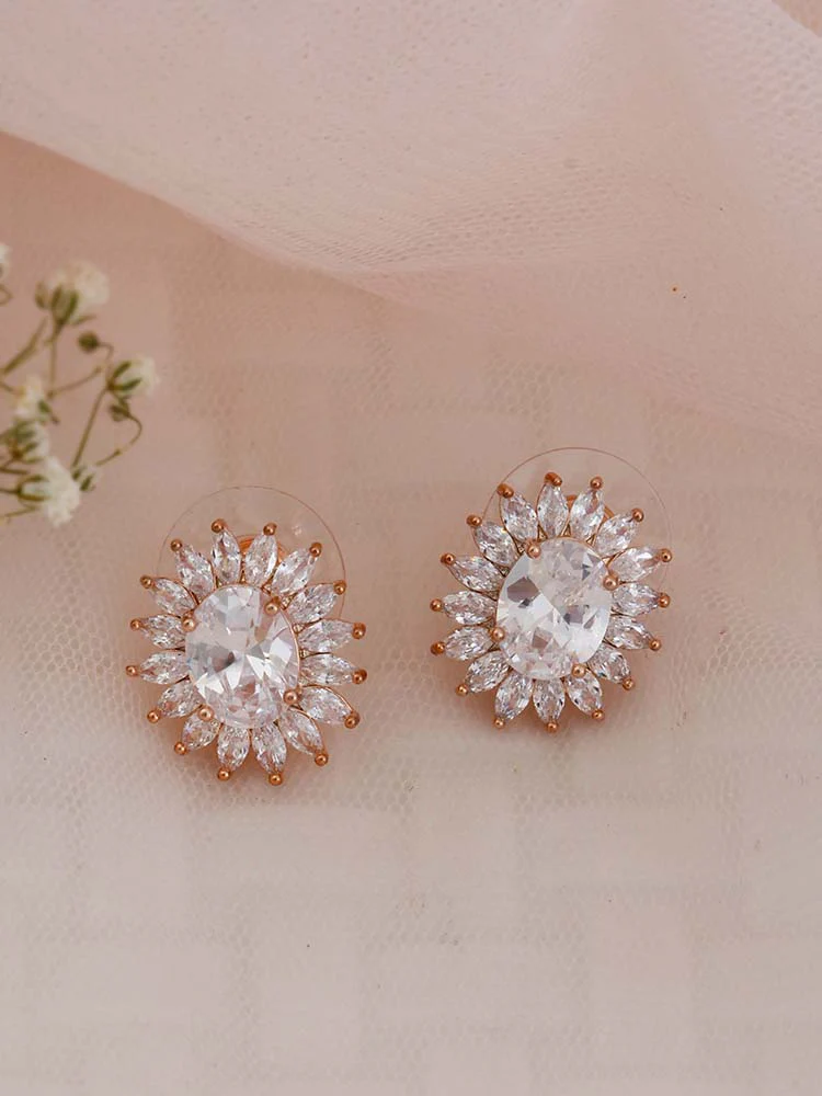 Rose Gold Islay Zirconia Studs