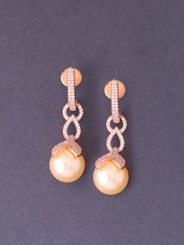 Rose Gold Jules Zirconia Danglers - Image 3