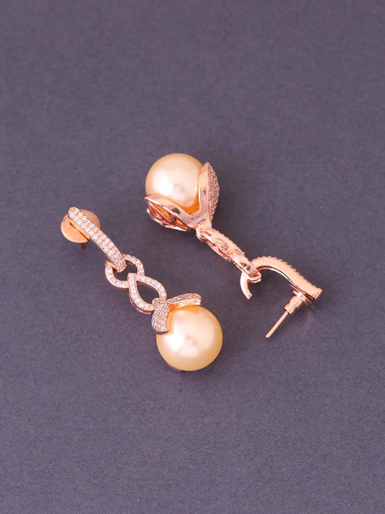Rose Gold Jules Zirconia Danglers - Image 4