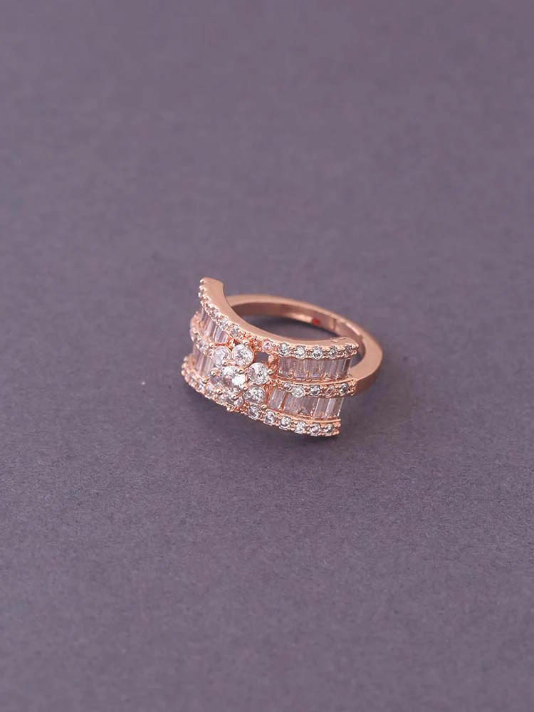 Rose Gold Kalash Zirconia Ring - EOSS - Image 3