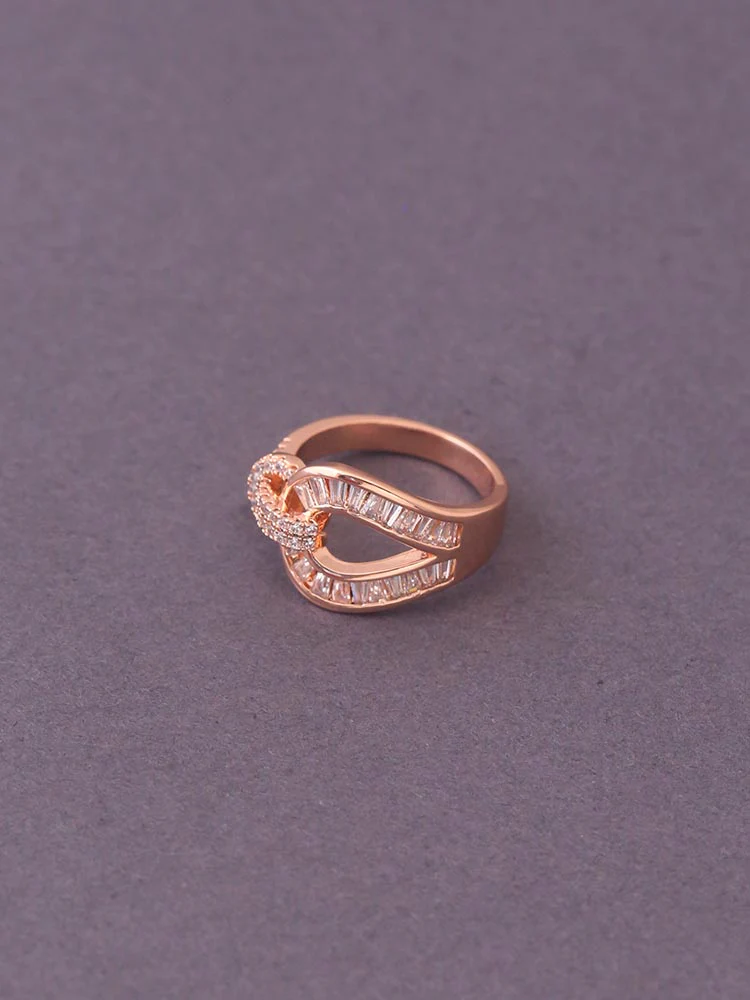Rose Gold Kamesh Zirconia Ring - EOSS - Image 3