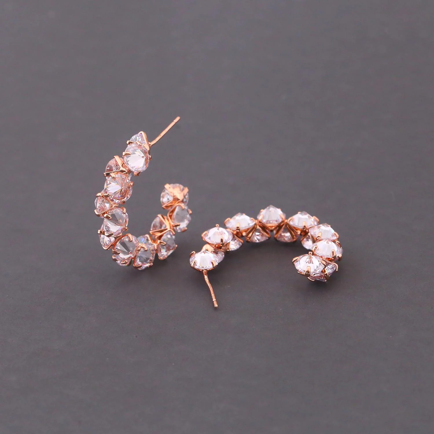 Rose Gold Katie Zirconia Hoops - Image 3