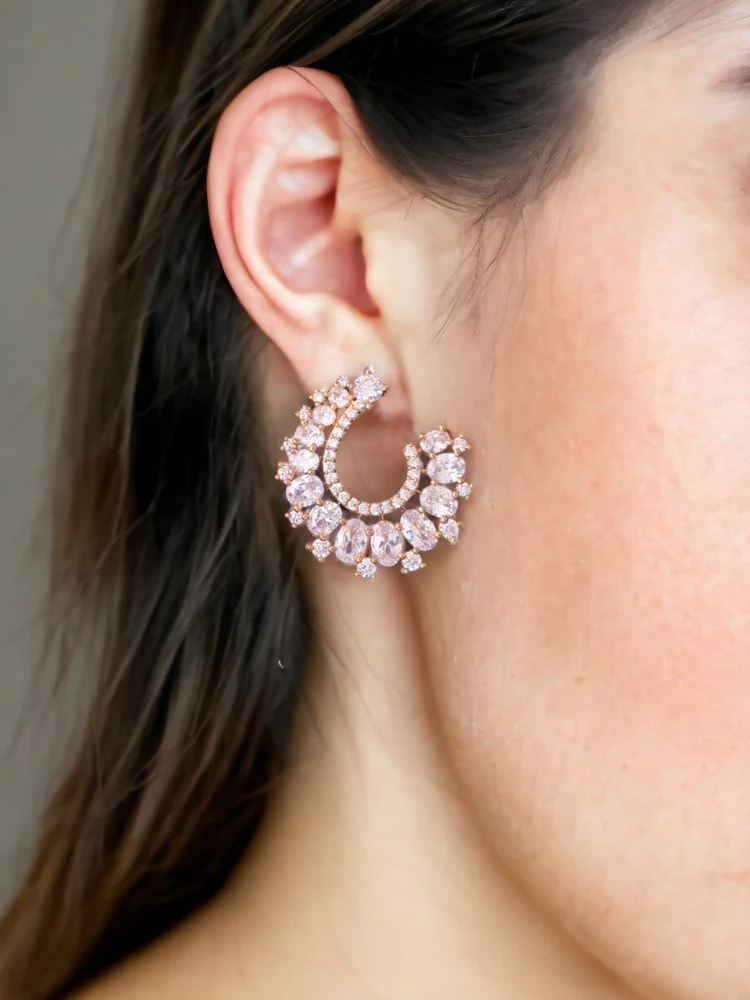 Rose Gold Keilani Zirconia Studs - Image 2
