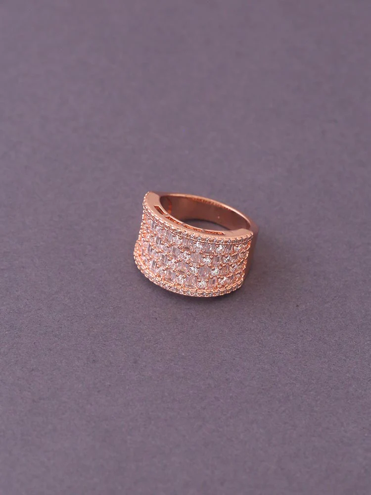 Rose Gold Keshav Zirconia Ring - EOSS - Image 3