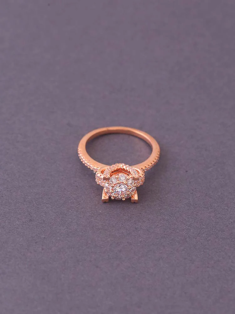 Rose Gold Krish Zirconia Ring - Image 2