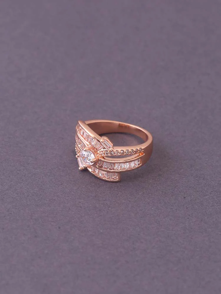 Rose Gold Lakshita Zirconia Ring - Image 3