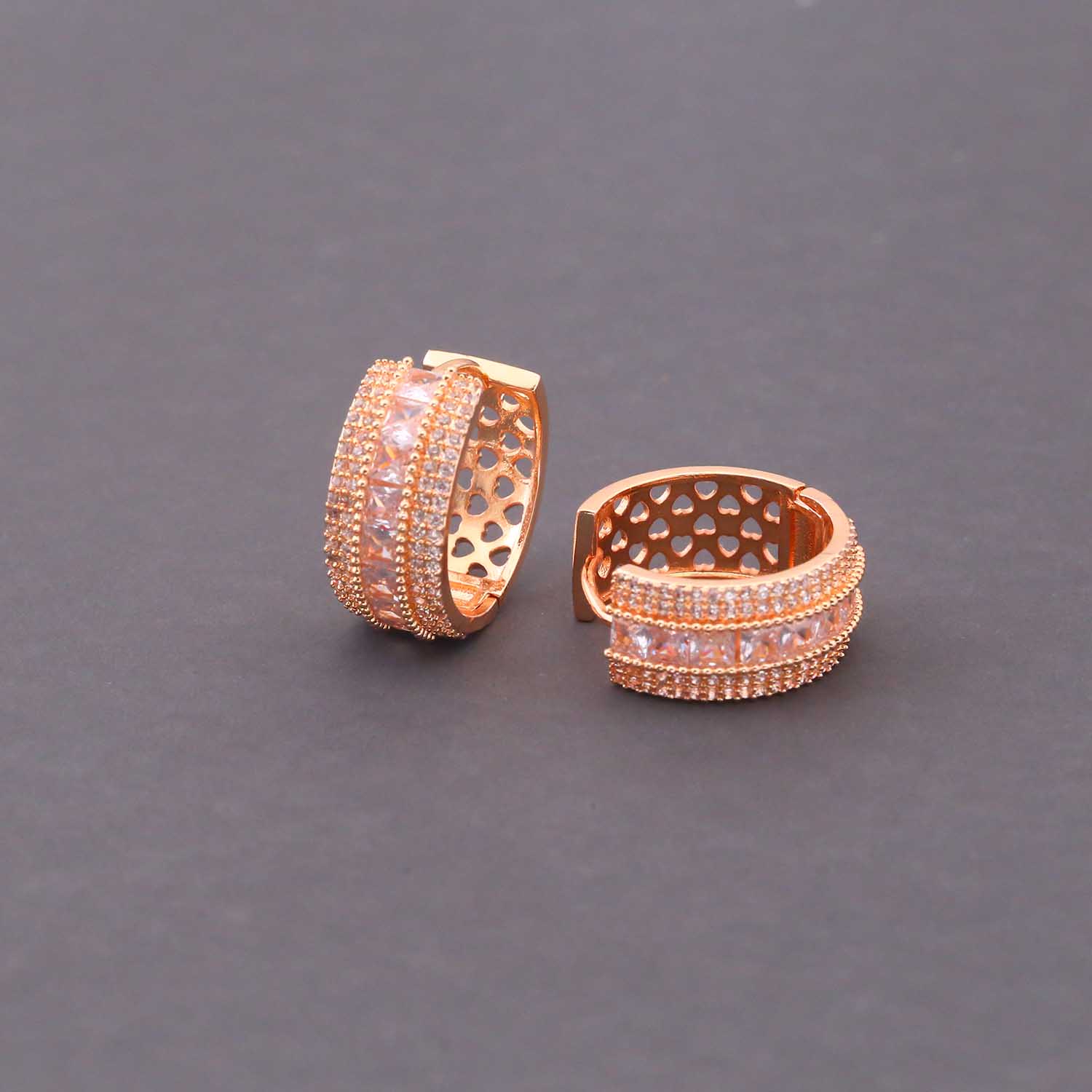 Rose Gold Livia Zirconia Hoops - Image 3