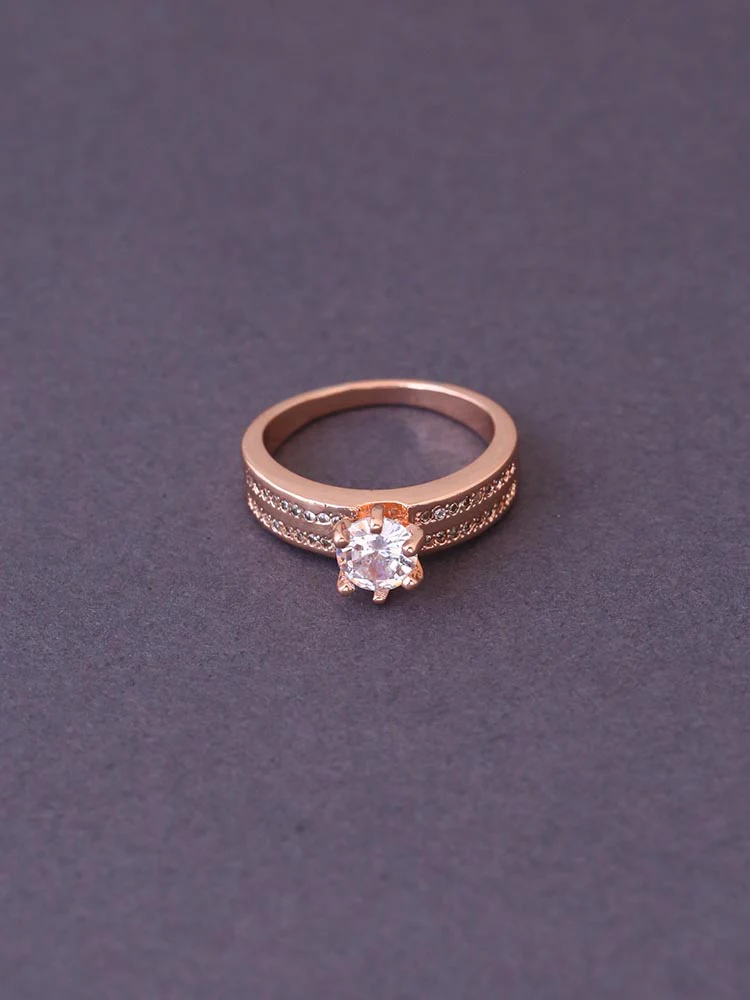 Rose Gold Lucc Zirconia Ring - Image 2