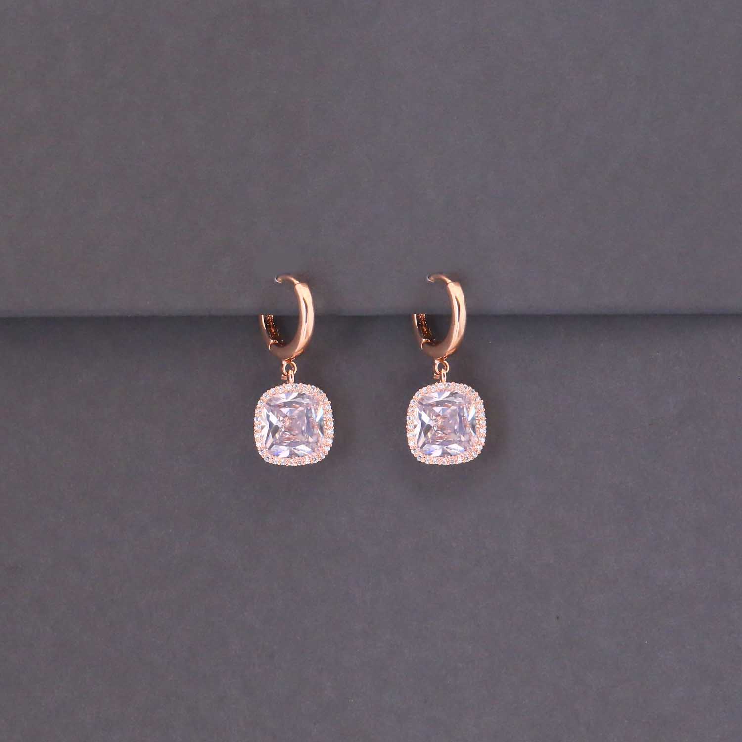 Rose Gold Mae Zirconia Danglers - Image 2