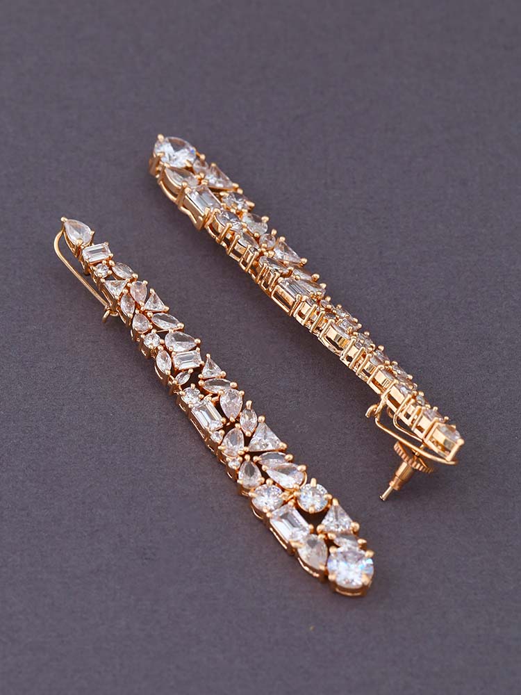 Rose Gold Nathalia Zirconia Danglers - Image 3